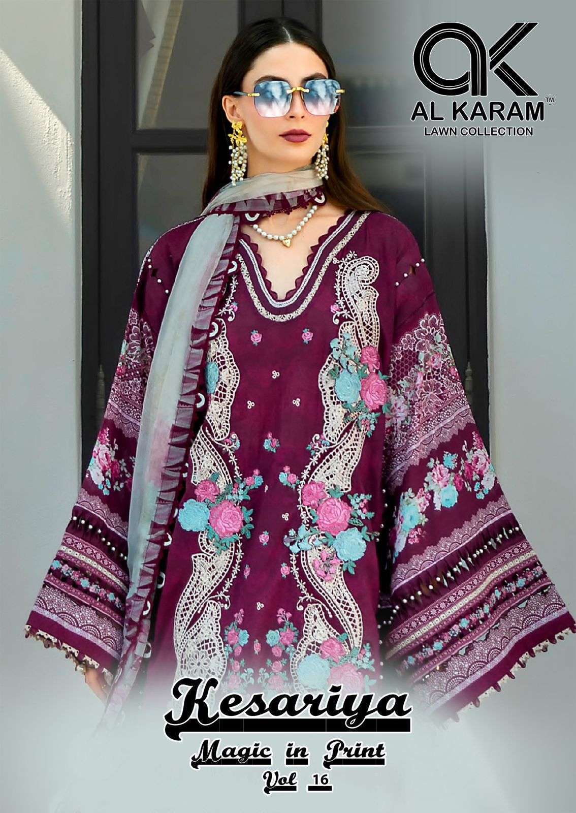 AL KARAM KESARIYA VOL-16 PURE COTTON PRINTED DRESS MATERIAL SUPPLIER 
