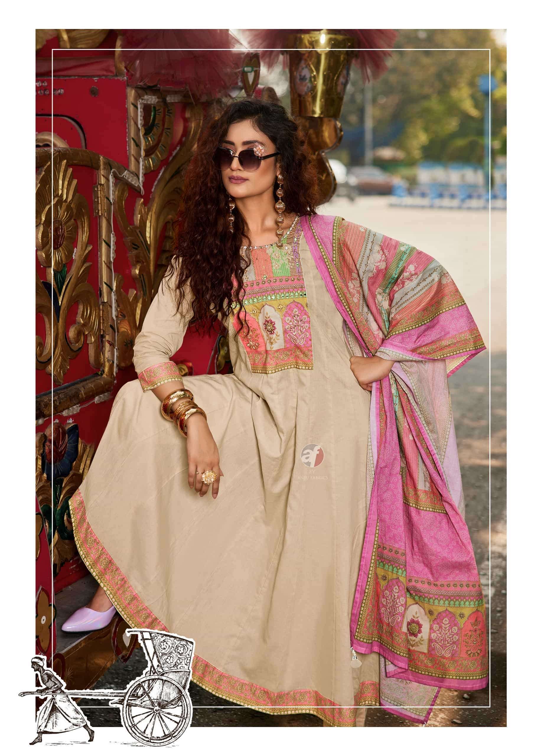ANJU FABRICS COTTON KALI-3 PURE COTTON DESIGNER THREE PCS READYMADE SET WHOLESALER