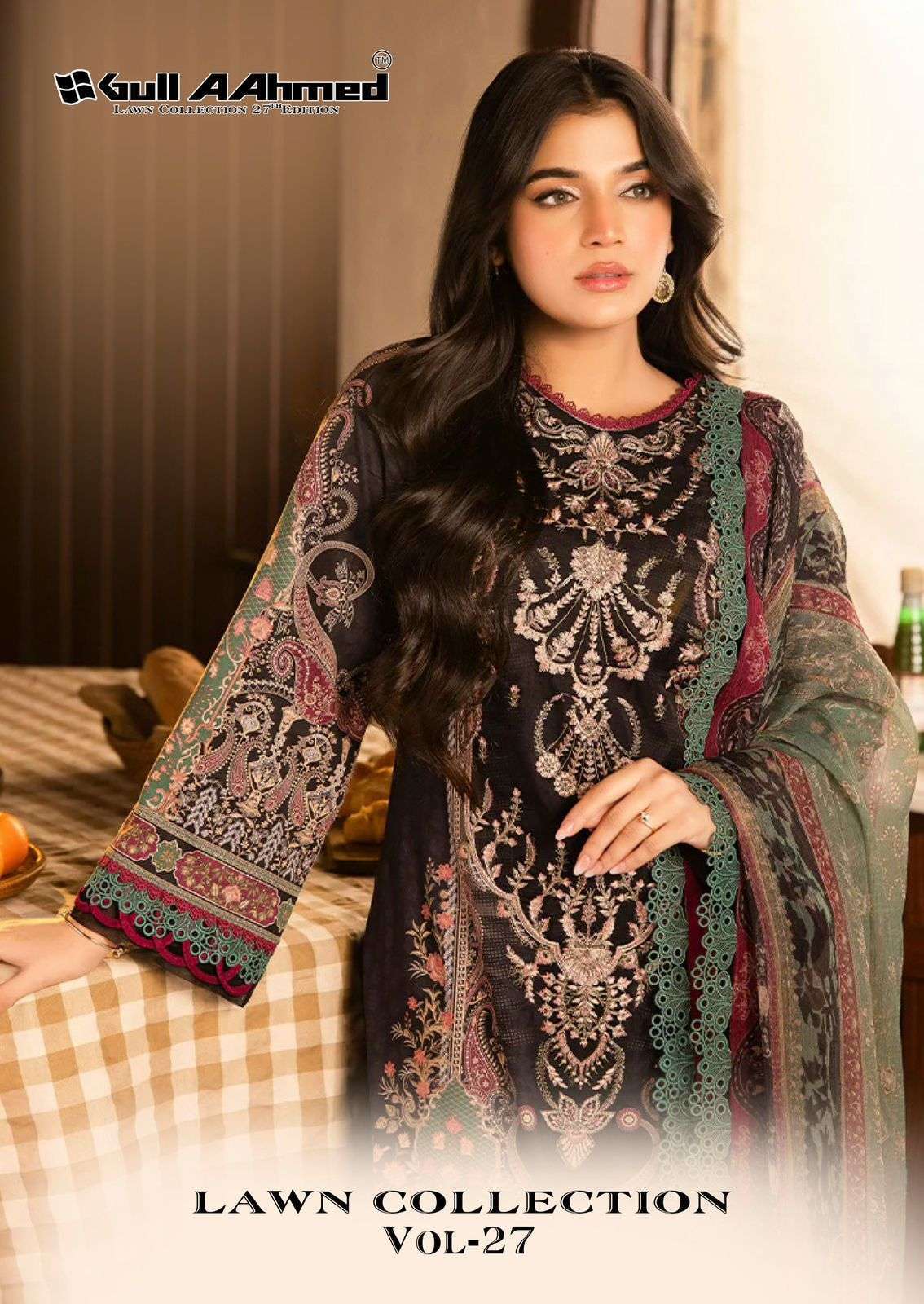 GULL AAHMED LAWN COLLECTIO VOL-27  PURE LAWN COTTON DIGITAL PRINTED PAKISTANI DRESS MATERIAL SUPPLIER