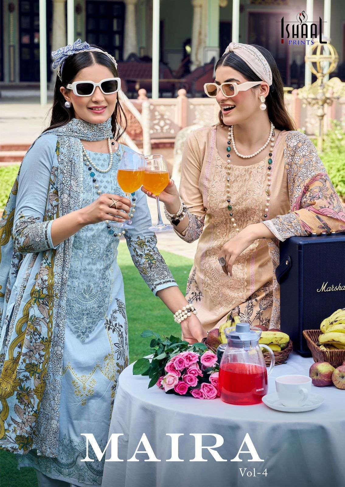 ISHAAL PRINT MARIA VOL-4 LAWN COTTON EMBRODERY WORK SALWAR KAMEEZ CATALOGUE SUPPLIER 