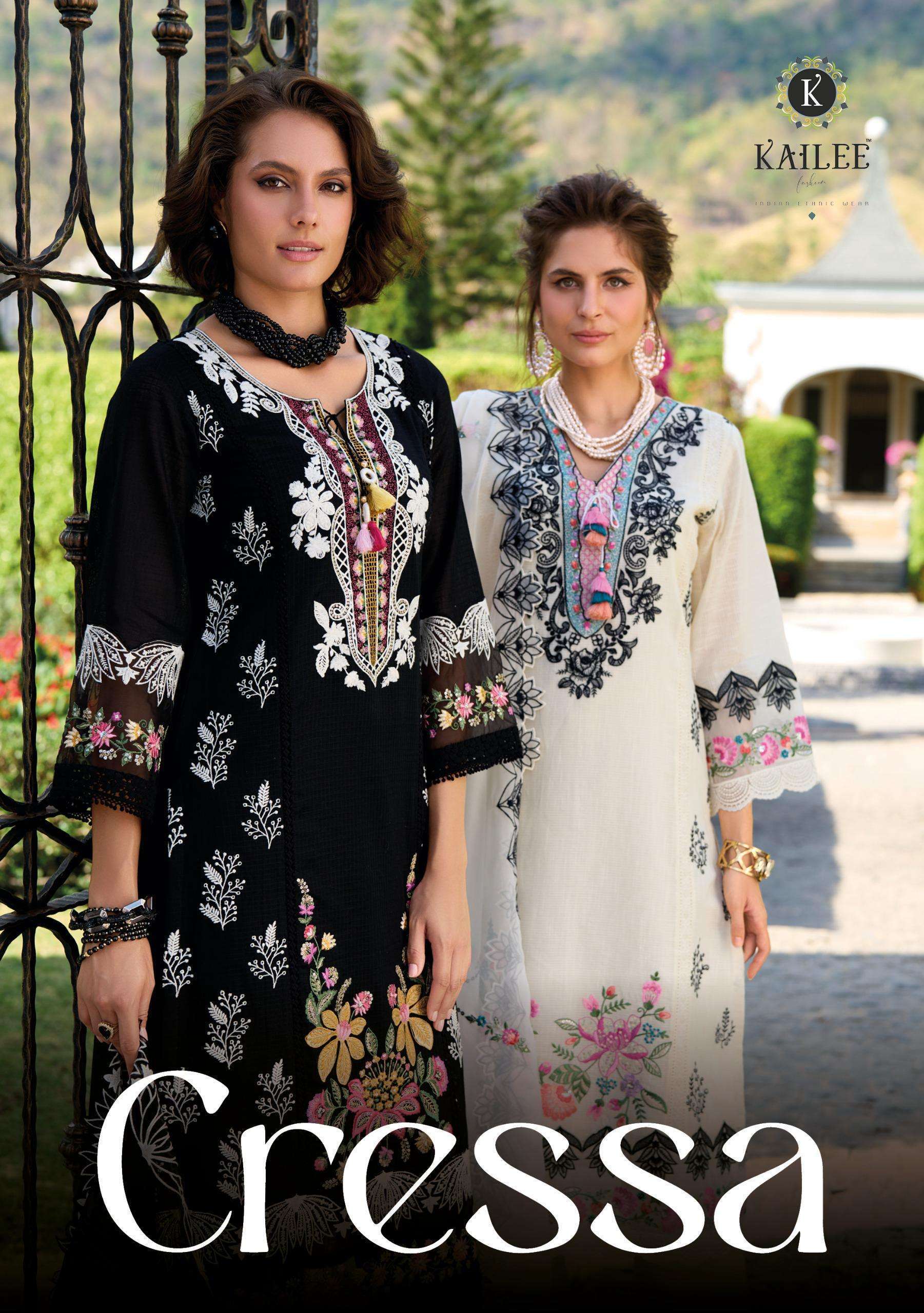 KAILEE CRESSA PURE COTTON EMBRODERY WORK THREE PCS READYMADE SUIT EXPORTER