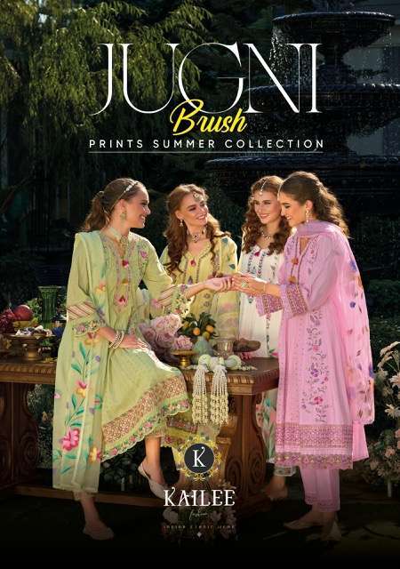 KAILEE FASHION JUGANI BRUSH  PURE COTTON DESIGNER KURTI WITH BOTTOM AND DUPATTA COLLECTION