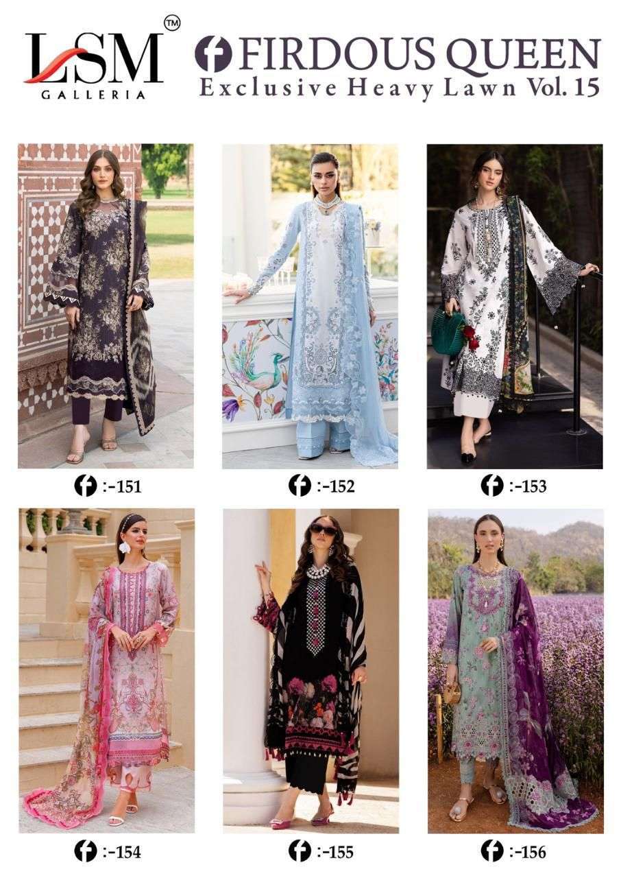 LSM GALLERIA FIRDOUS QUEEN VOL-15  LAWN PRINTED PAKISTANI DRESS MATERIAL SUPPLIER 