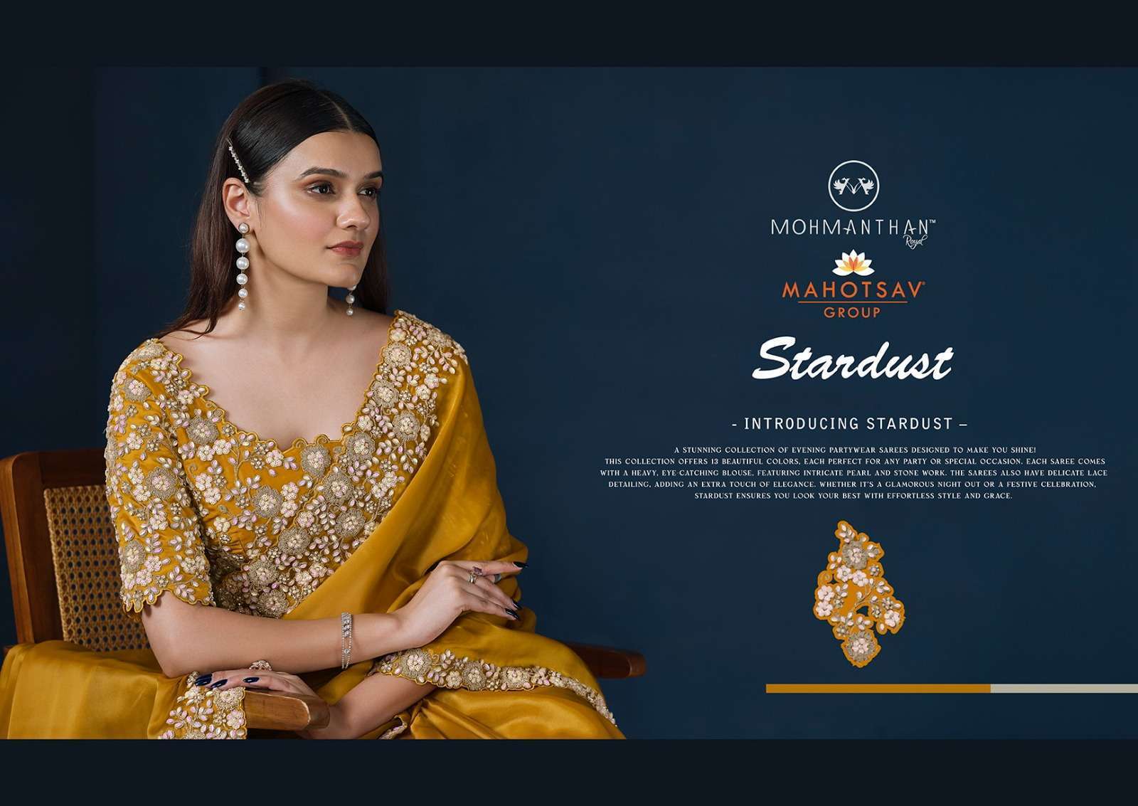 MAHOTSAV STARDUST 24507 TO 24522 DESIGNER PARTY WEAR SAREE COLLECTION EXPORTER 