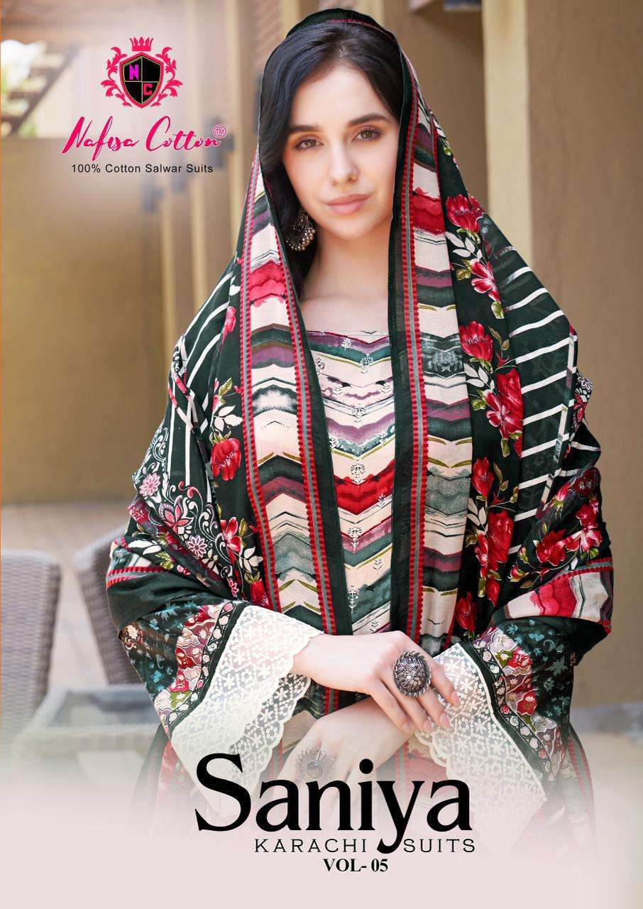 NAFISA COTTON SANIYA VOL-5 PRINTED COTTON SUIT COLLECTION WHOLESALER
