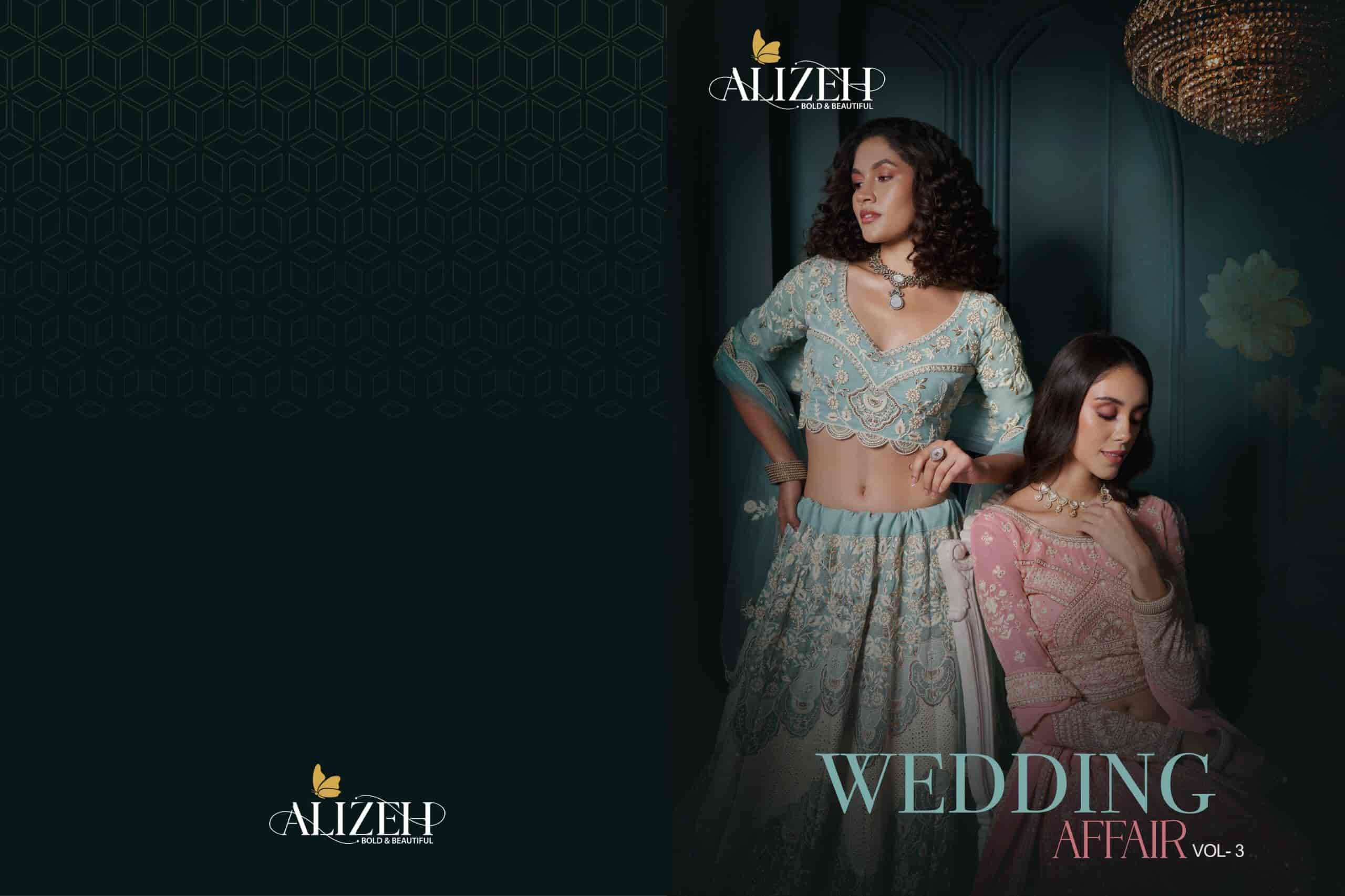 ALIZEH WEDDING AFFAIR VOL-3 DESIGNER LENGHA CHOLI CATALOG EXPORTER 