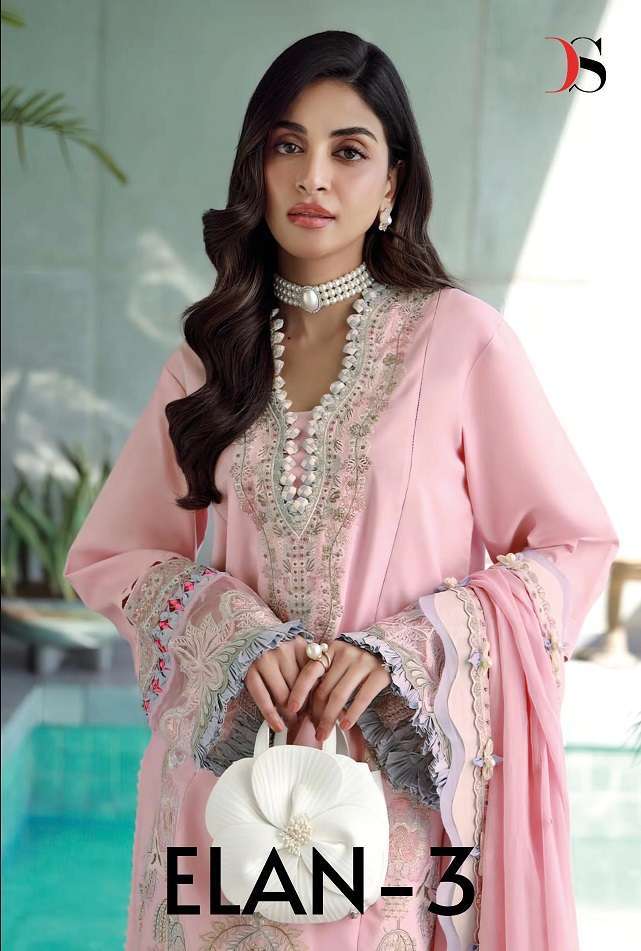 DEEPSY ELAN LAWN 25-3 DESIGNER COTTON PAKISTANI SUIT WHOLESALE RATE 