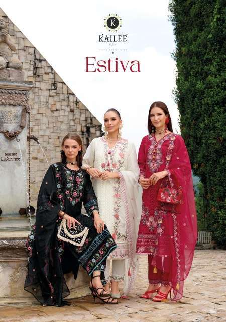 KAILEE FASHION ESTIVA  PURE COTTON SHIFALI WORK DESIGNER KURTI WHOLESALER 