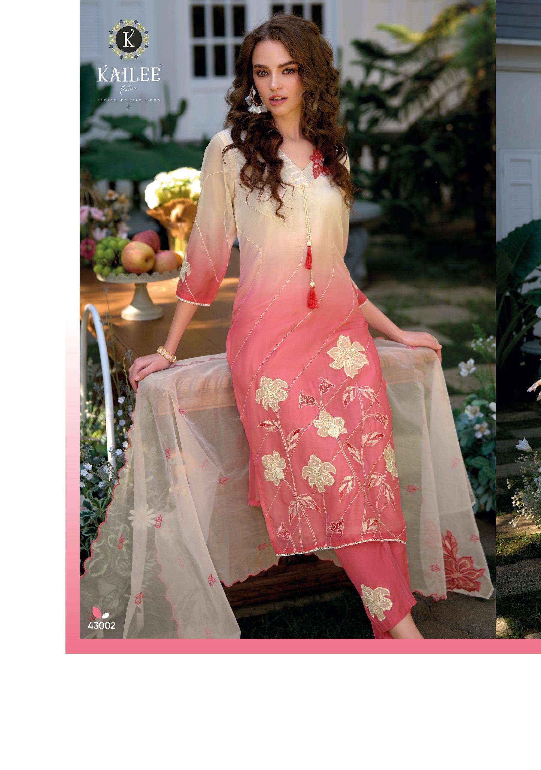 KAILEE FASHION SUROOR  PURE COTTON DESIGNER KURTI WITH BOTTOM AND DUPATTA COLLECTION