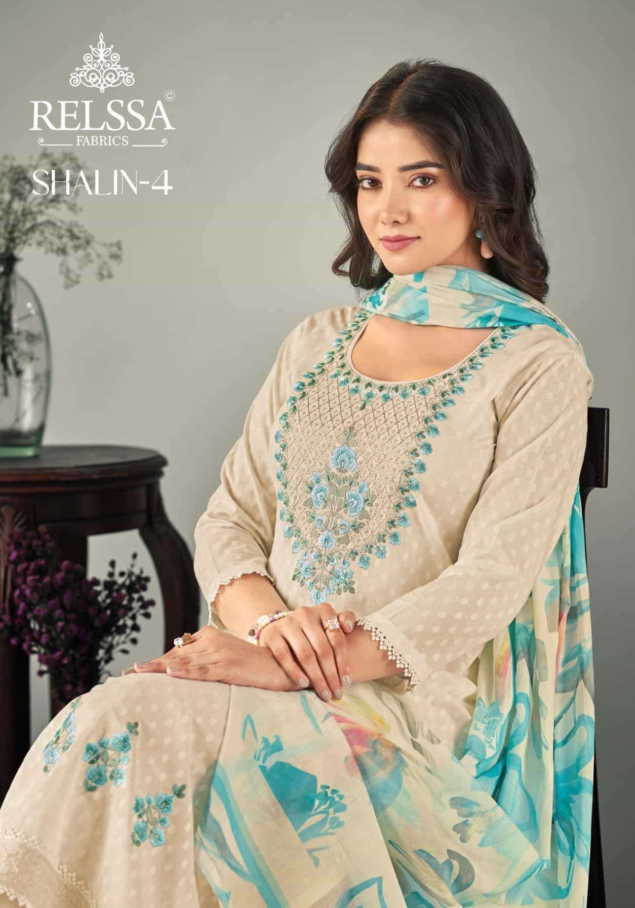 RELSSA SHALIN VOL-4 LAWN COTTON SALWAR KAMEEZ CATALOG EXPORTER IN INDIA