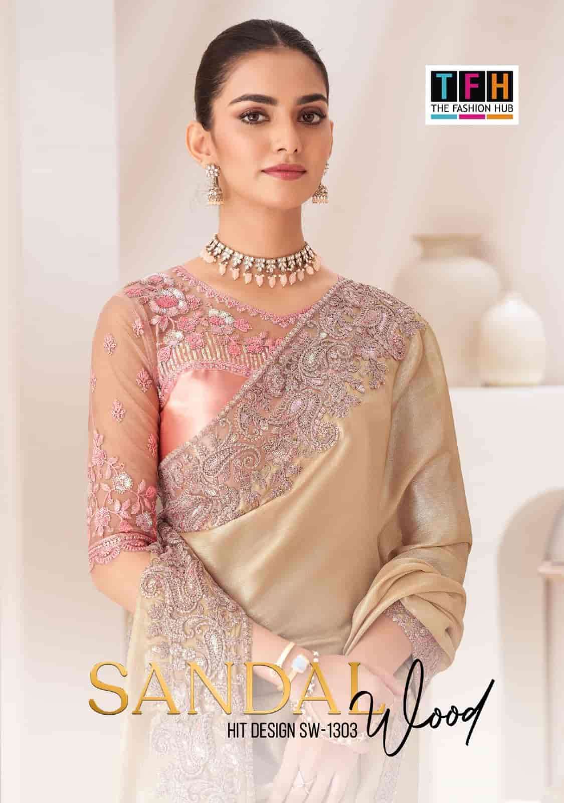 TFH SANDALWOOD 1303 HIT COLOURS  PARTY WEAR SILK SAREE WHOLESALER IN SURAT