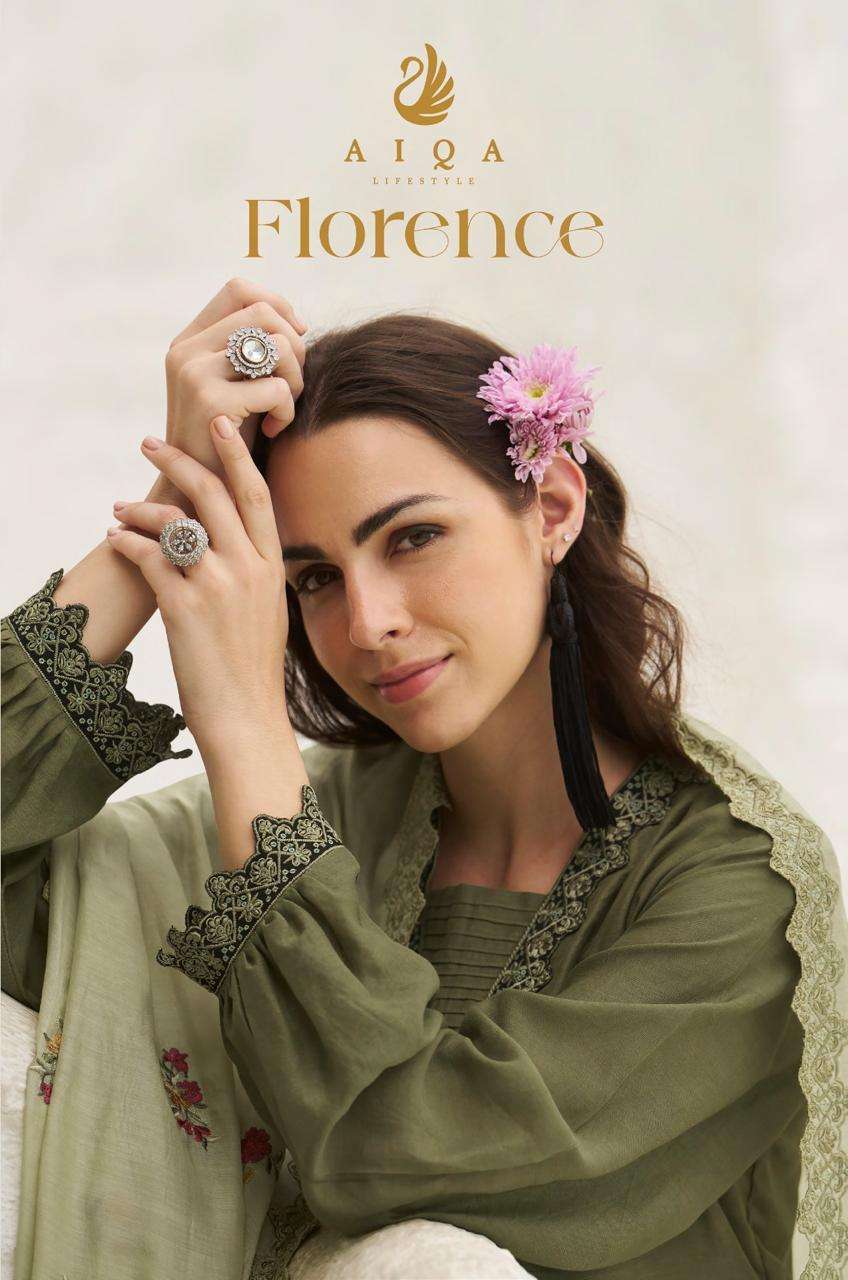 AIQA LIFESTYLE FLORENCE LINEN BEMBERG SILK DESIGNER FESTIVEL WEAR LADIES SUIT WHOLESALER 