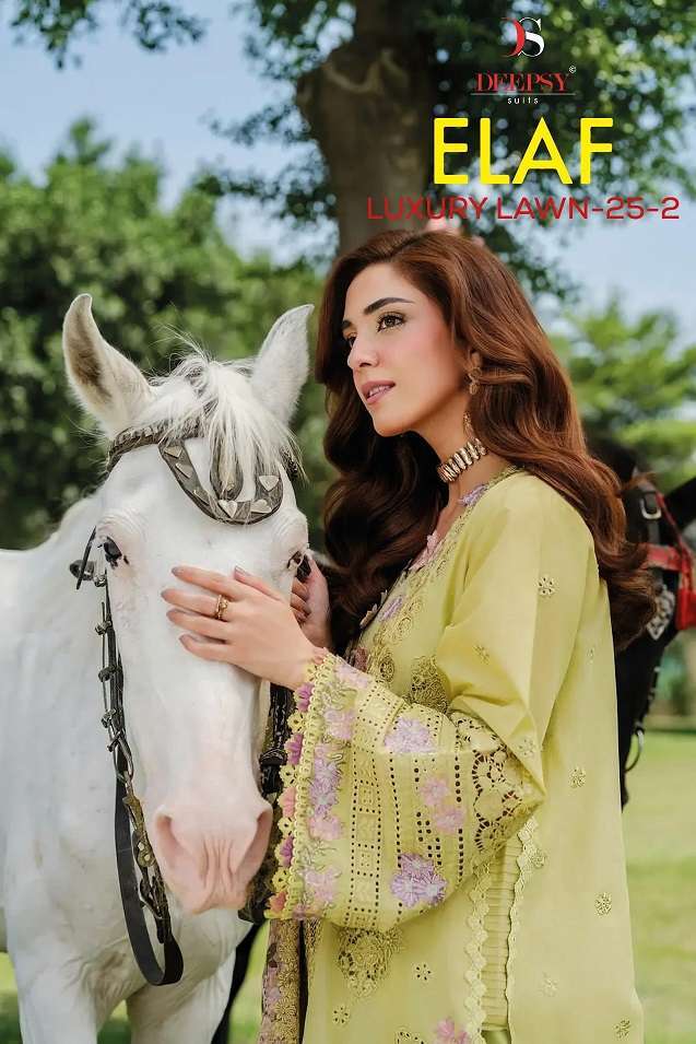 DEEPSY ELAF LUXURY LAWN 2025 2  DESIGNER COTTON PAKISTANI SUIT WHOLESALE RATE 