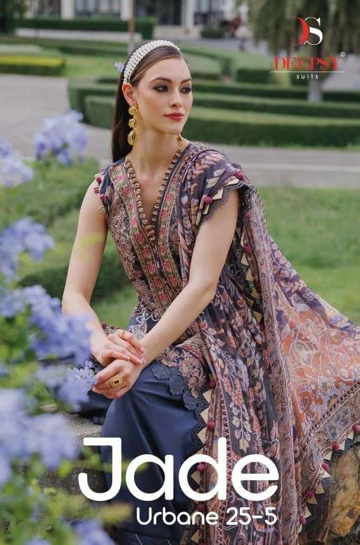 DEEPSY JADE URBAN 25-5  COTTON PATCH WORK PAKISTANI SUIT EXPORTER