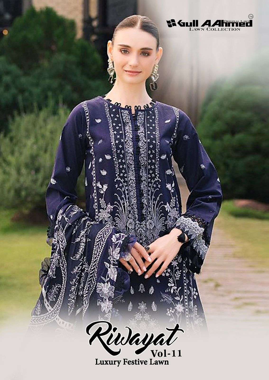 GULL AHMED RIWAYAT VOL-11 LAWN COTTON PRINTED SALWAR KAMEEZ WHOLESALER 