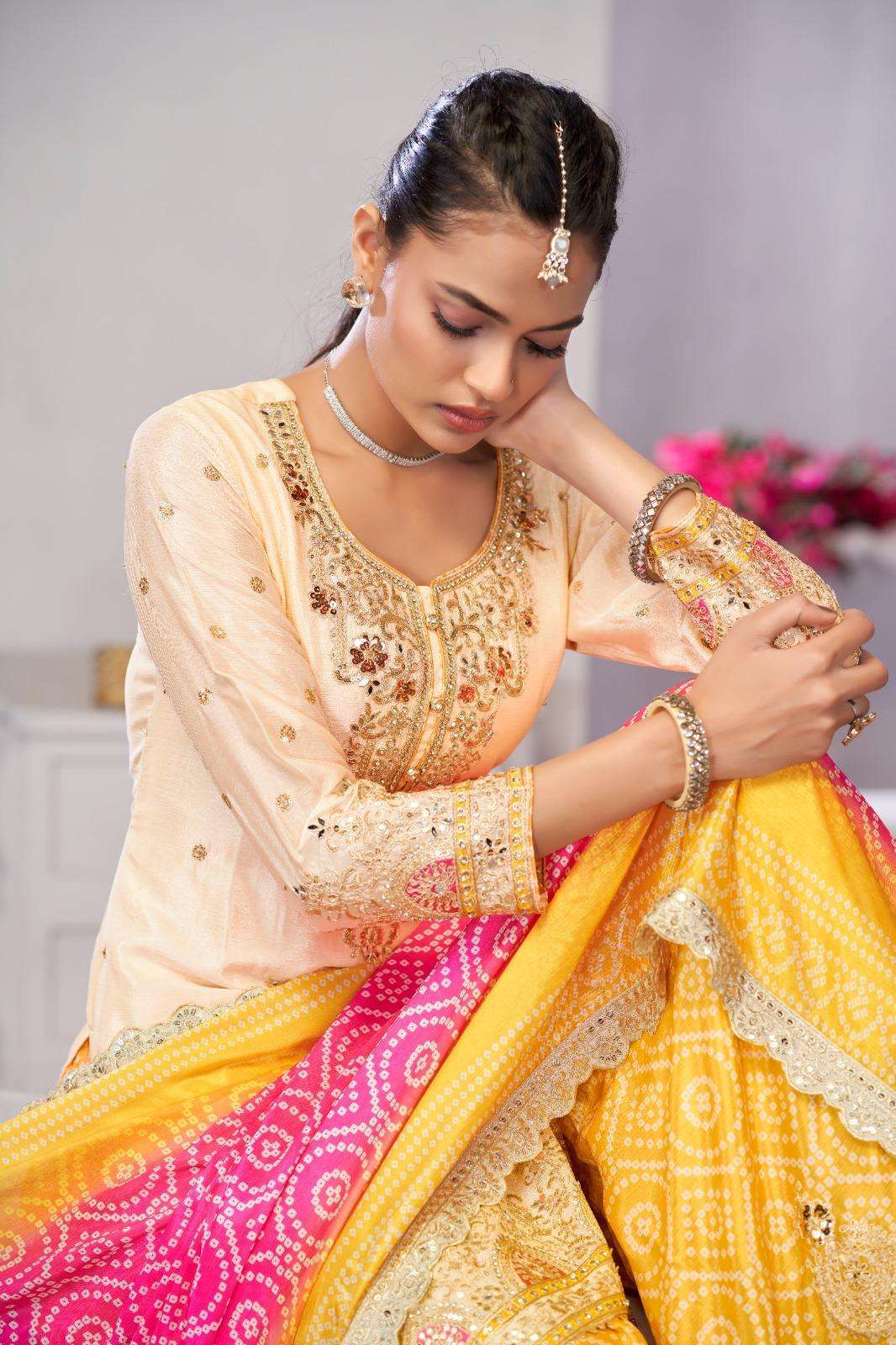 GULZAR SUROOR PREMIUM CHINON PARTY WEAR SHRARA SUIT CATALOG EXPORTER IN INDIA