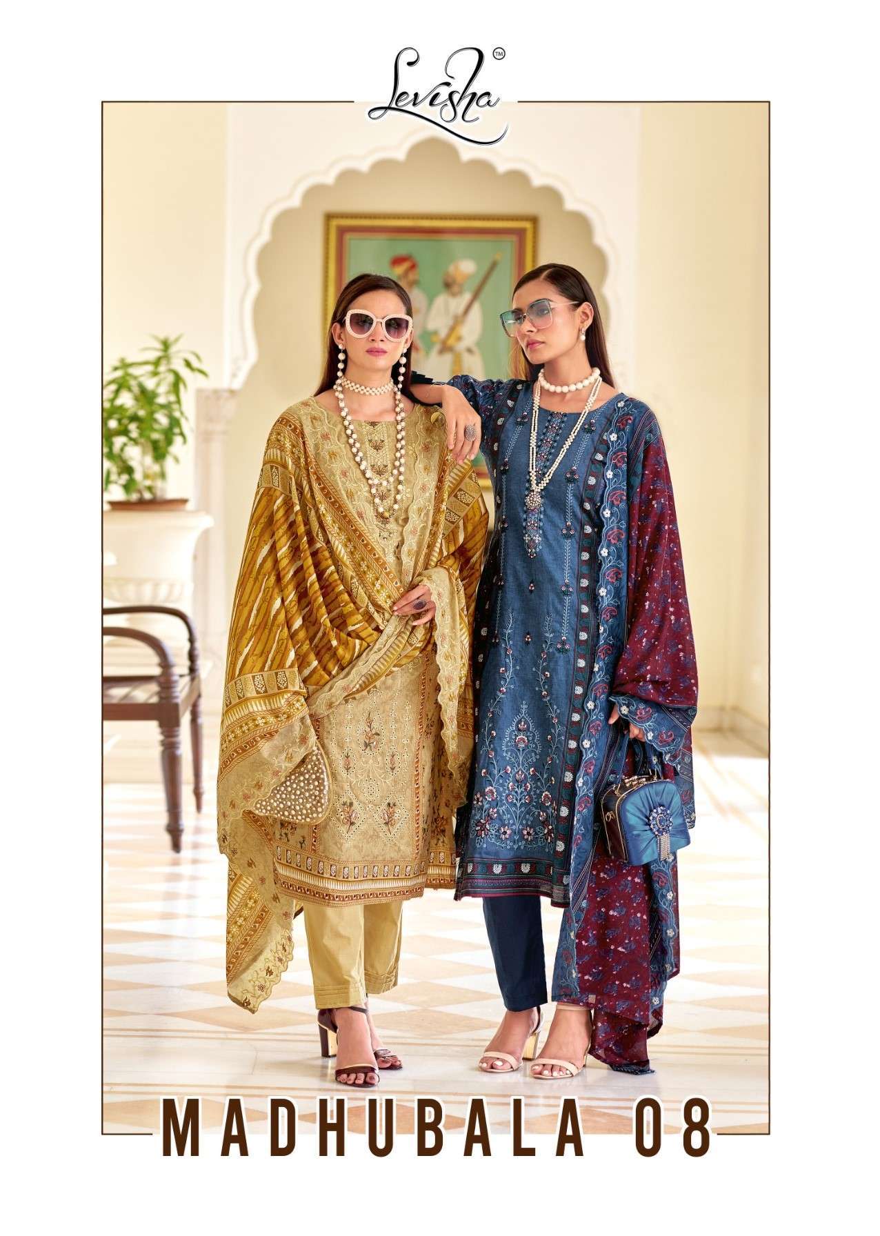 LEVISHA MADHUBALA VOL-8 LAWN COTTON EMBRODERY WORK PAKISTANI SUIT WHOLESALER