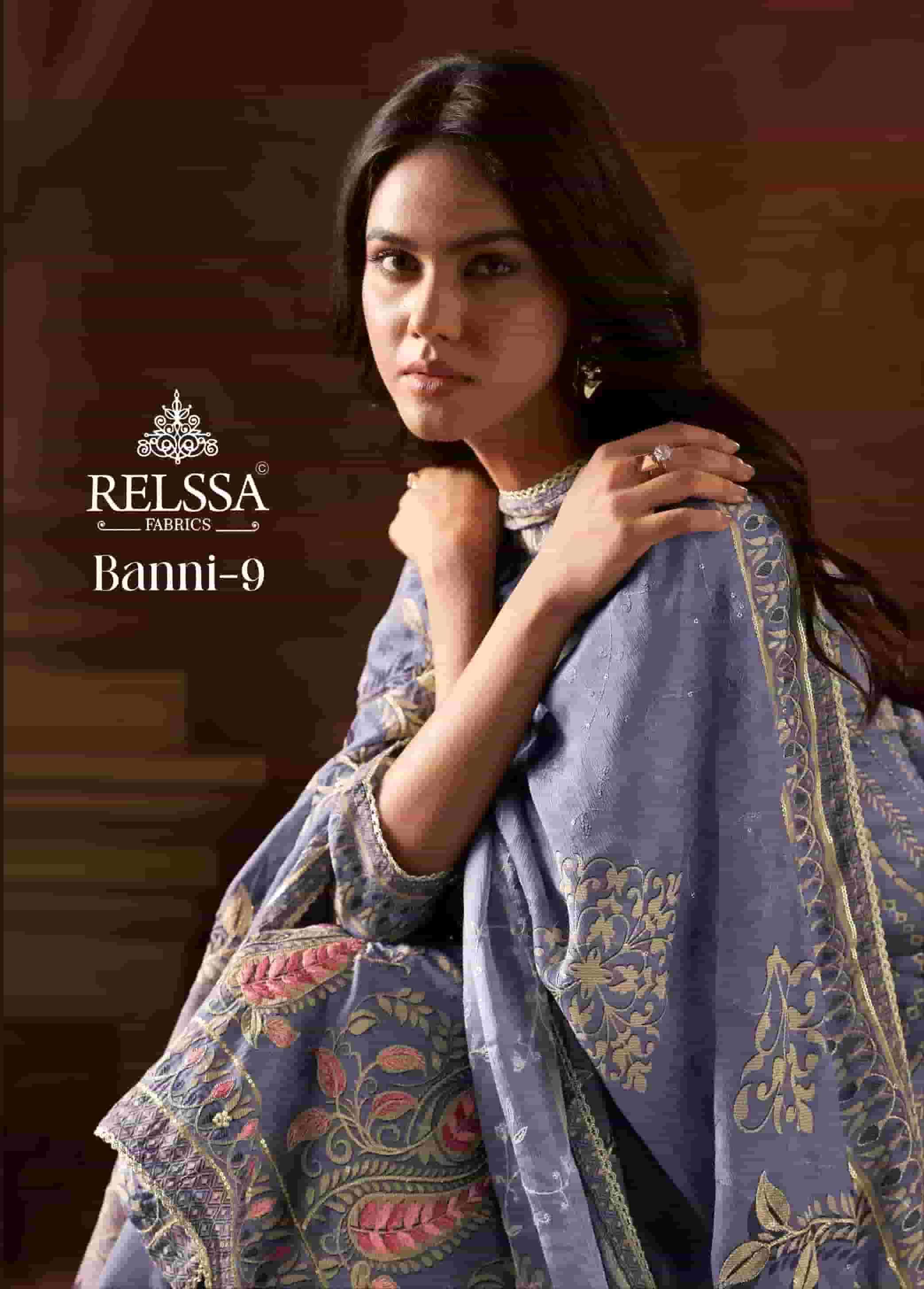 RELSSA BAANI VOL-9 FANCY MUSLIN DIGITAL PRINTED EMBRODERY SALWAR KAMEEZ WHOLESALER IN SURAT 