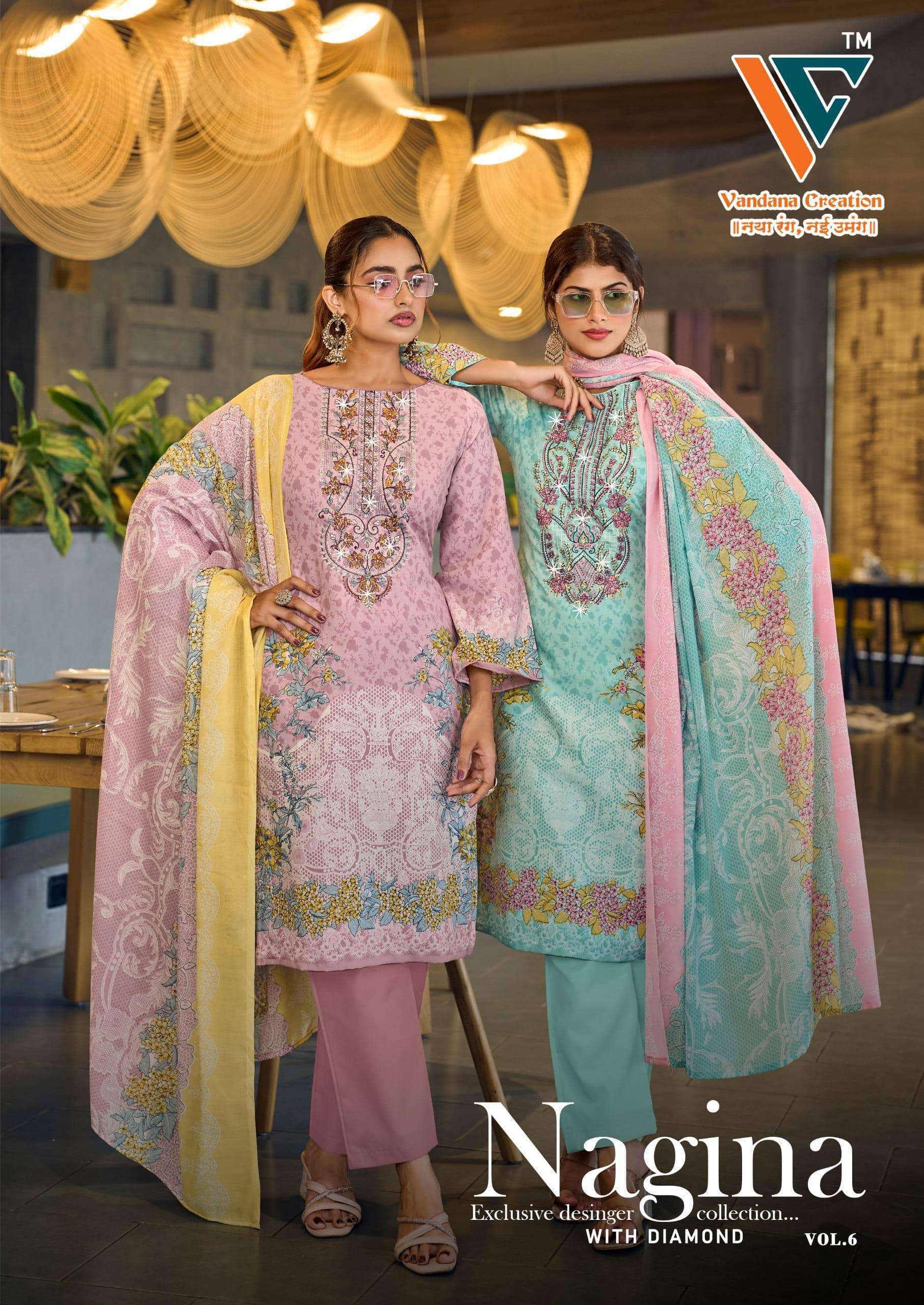 VANDAN FASHION NAGINA VOL-6 COTTON PRINTED DRESS MATERIAL CATALOG EXPORTER  