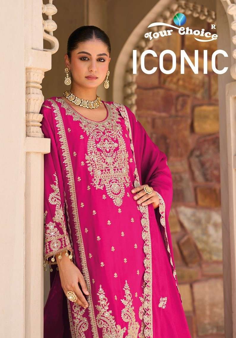 YOUR CHOICE ICONIC HEAVY CHINON READYMADE DESIGNER SUIT CATALOG EXPORTER 