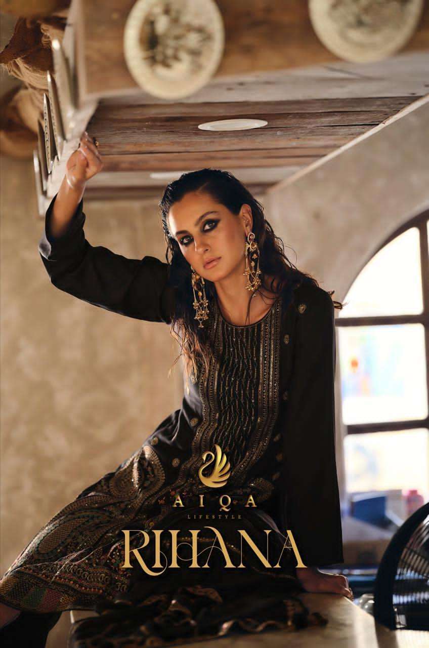 AIQA LIFESTYLE RIHANA PURE PASHMINA WITH FANCY EMBRODERY WORK PASHMINA SUIT WHOLESALER 