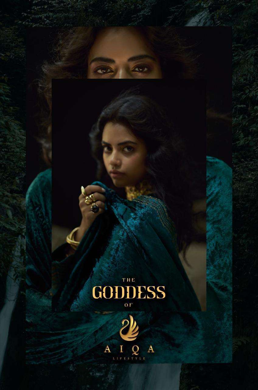 AIQA LIFESTYLE THE GODDESS VISCOSE VELVET DESIGNER LADIES SUIT CATALOG SUPPLIER IN INDIA 