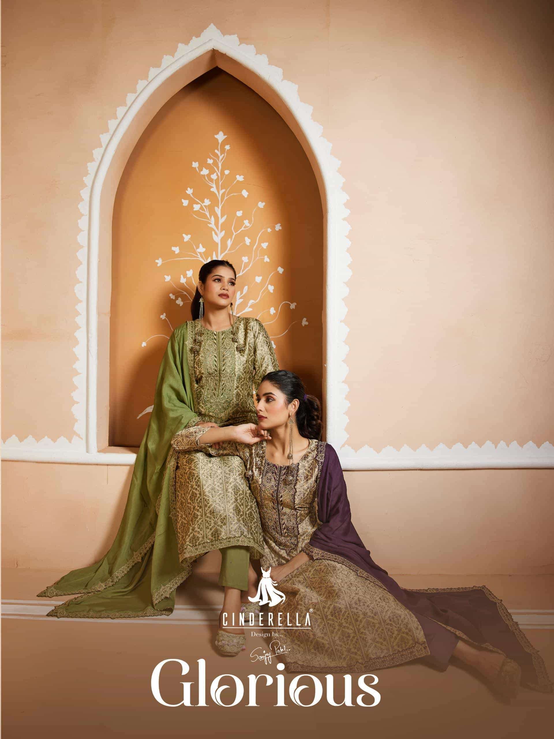CINDERELLA GLORIOUS SILK FESTIVEL WEAR LADIES SUIT CATALOG EXPORTER