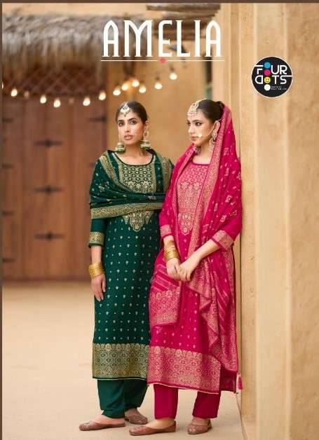 FOURDOTS AMELIA VISCOSE PASHMINA JACQUARD DESIGNER WINTER LADIES SUIT CATALOG BEST RATE