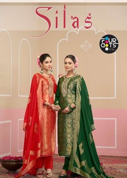 FOURDOTS SILAS DESIGNER JACQUARD SILK FESTIVEL WEAR LADIES SUIT WHOLESALE RATE