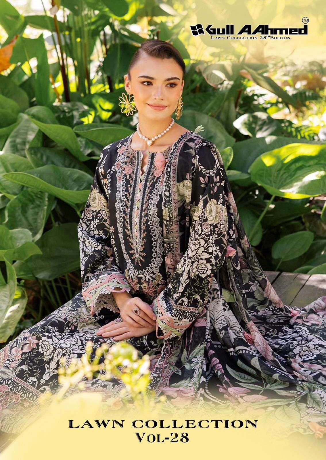 GULL AAHMED LAWN COLLECTIO VOL 28  PURE LAWN COTTON DIGITAL PRINTED PAKISTANI DRESS MATERIAL SUPPLIER