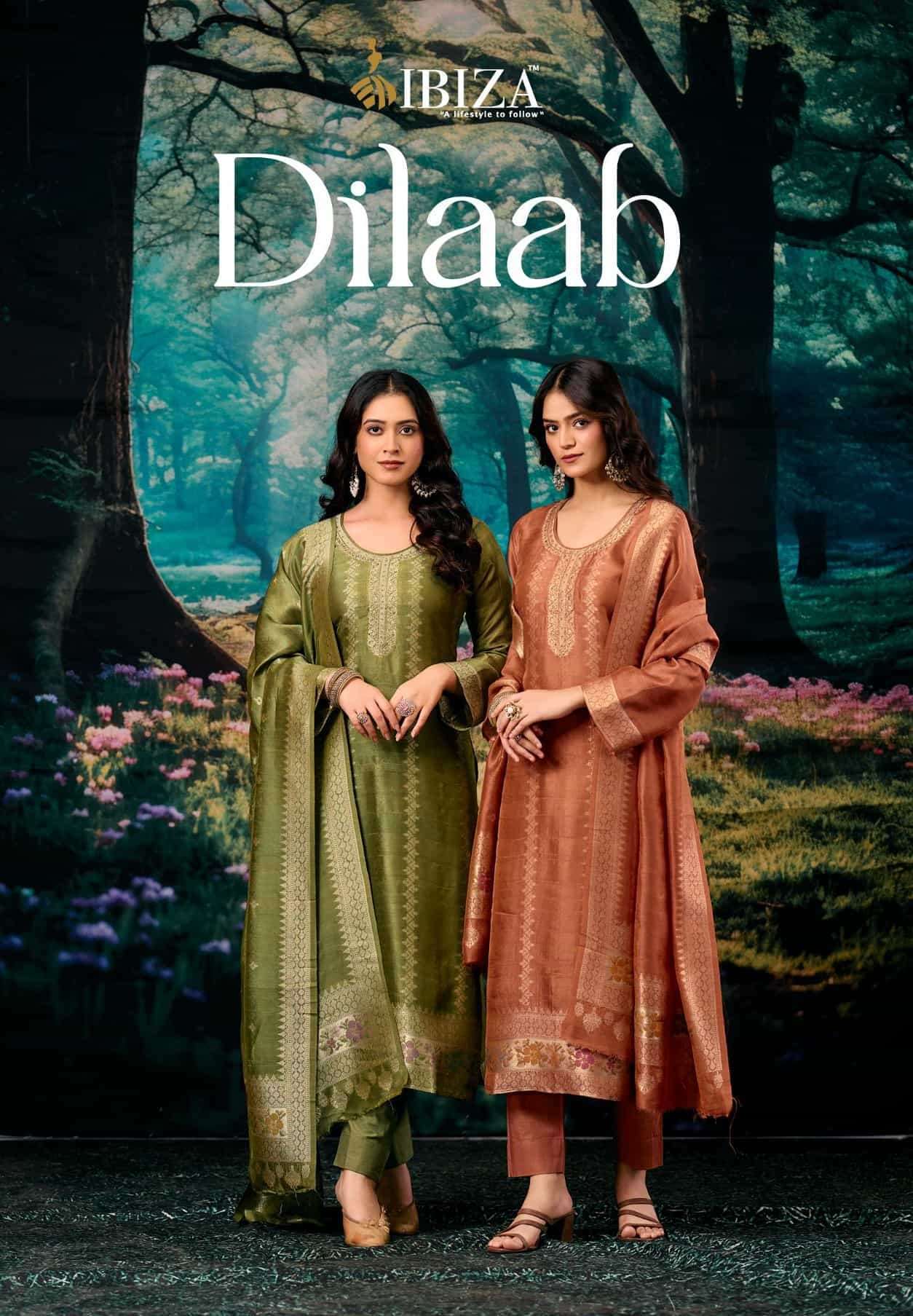 IBIZA LIFESTYLE DILAAB SILK JACQUARD PARTY WEAR LADIES SUIT WHOLESALER