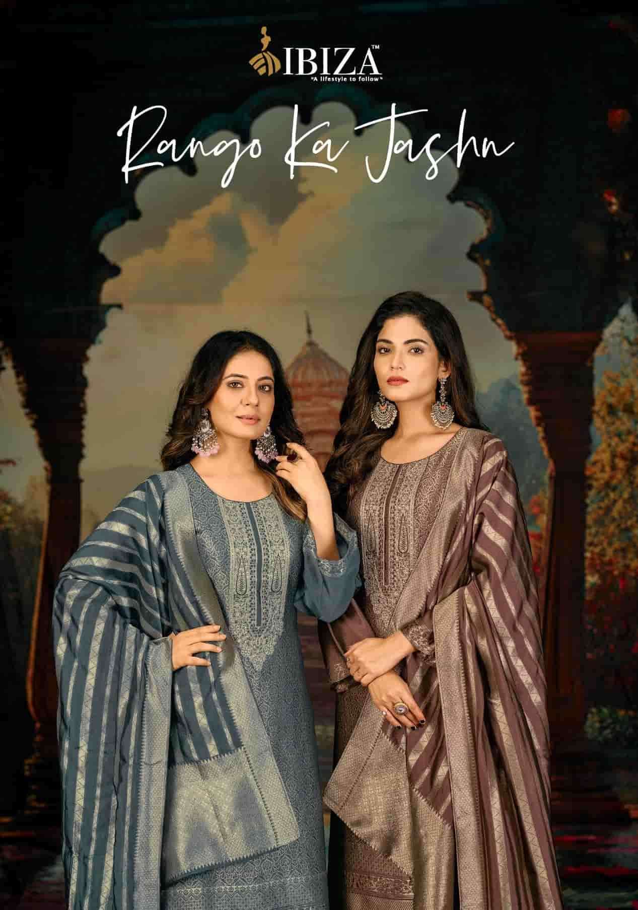 IBIZA LIFESTYLE RANGO KA JASHN BANGLORY SILK JACQUARD PARTY WEAR LADIES SUIT WHOLESALER