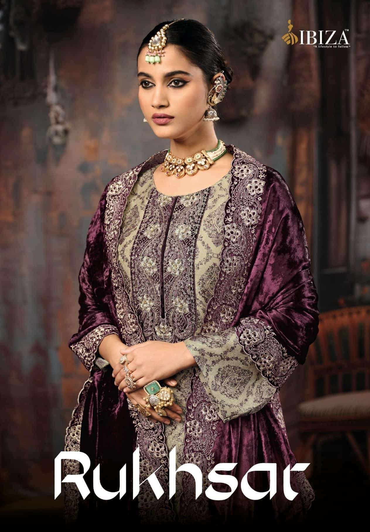 IBIZA LIFESTYLE RUKHSAR SILK JACQUARD PARTY WEAR LADIES SUIT WHOLESALER