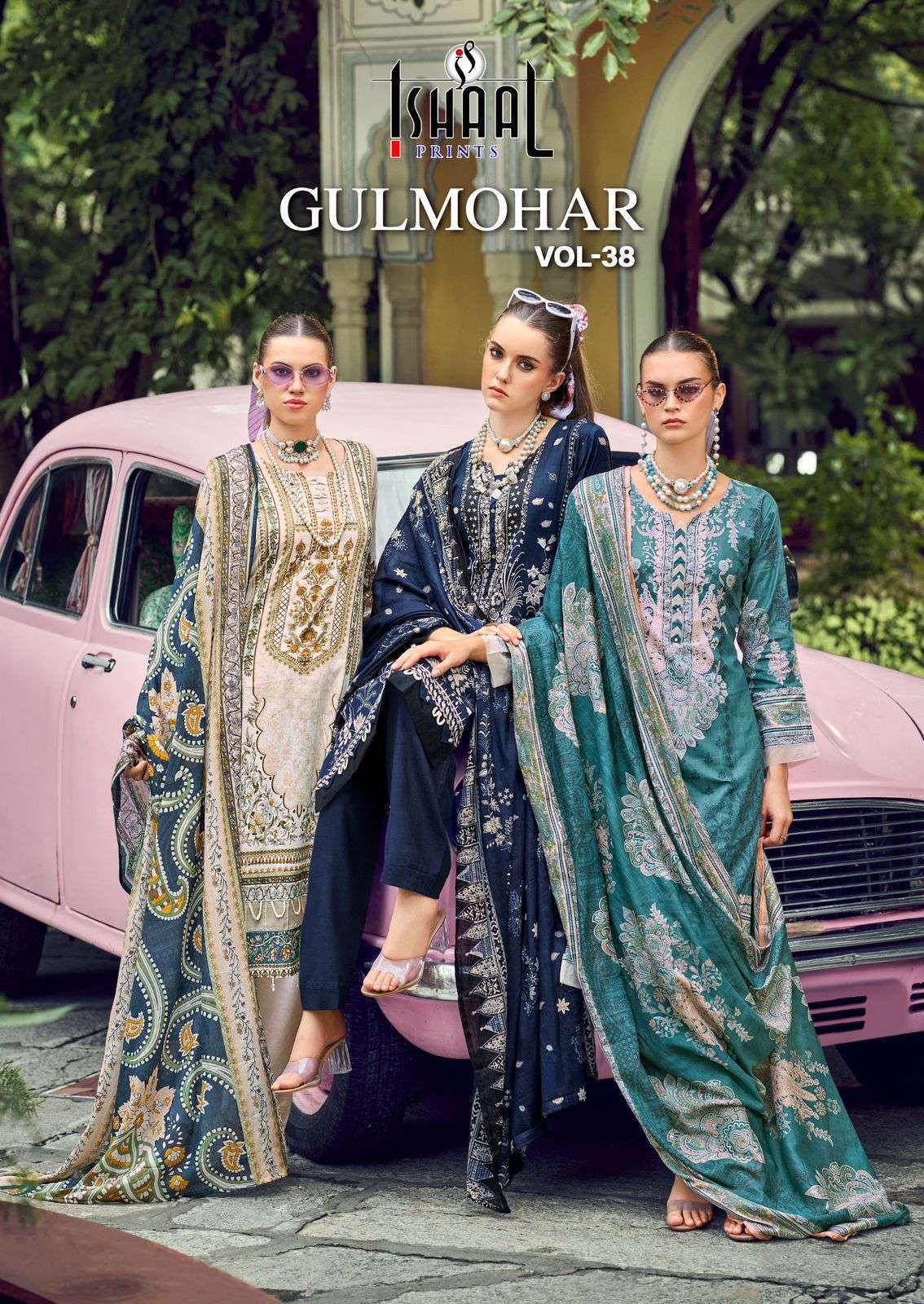 ISHAAL PRINT GULMOHAR VOL 38  LAWN COTTON EMBRODERY WORK SALWAR KAMEEZ WHOLESALER 