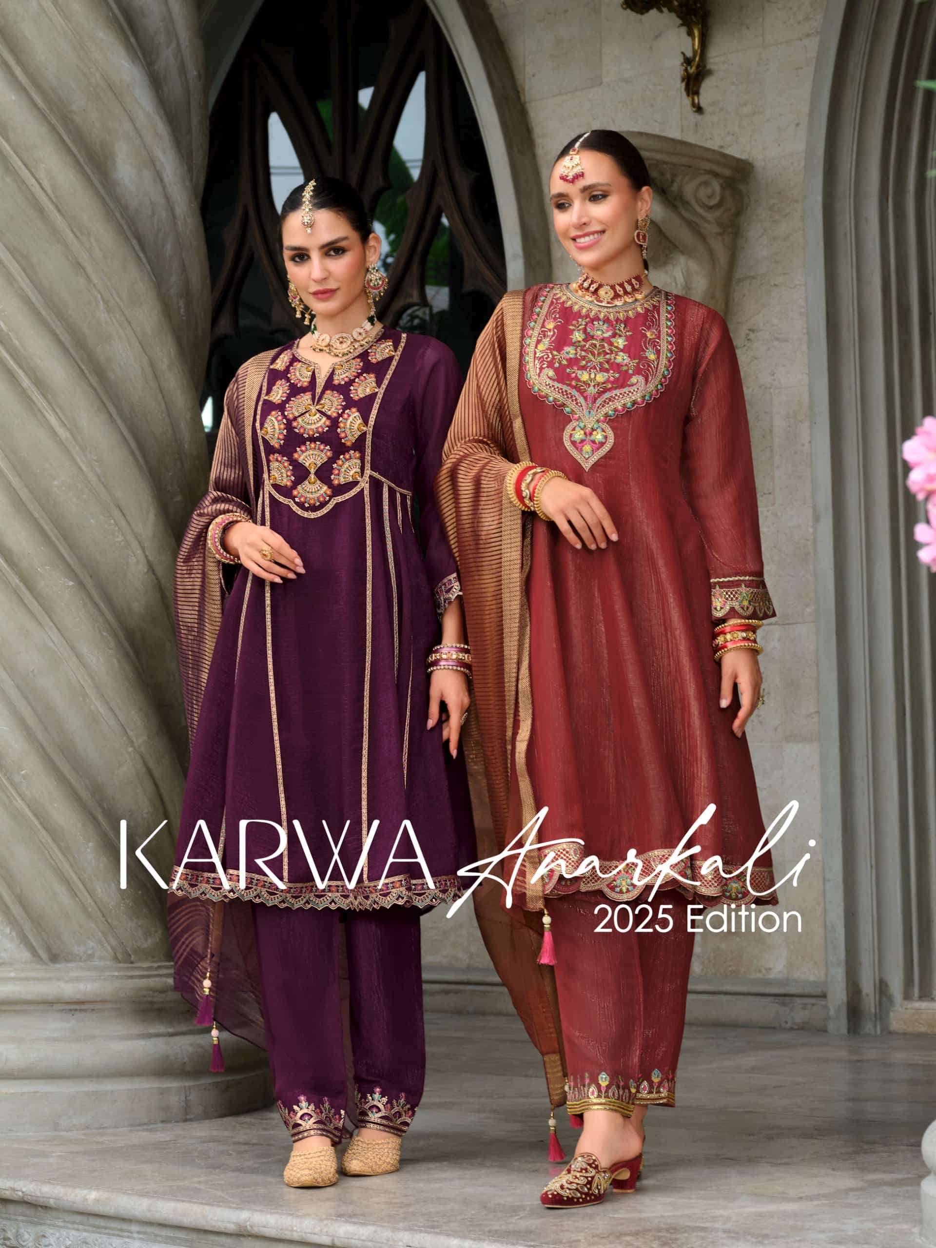 LILY AND LALI KARWA ANARKALI 2025 EDITION  STYLE READYMADE DRESS  SUPPLIER IN SURAT
