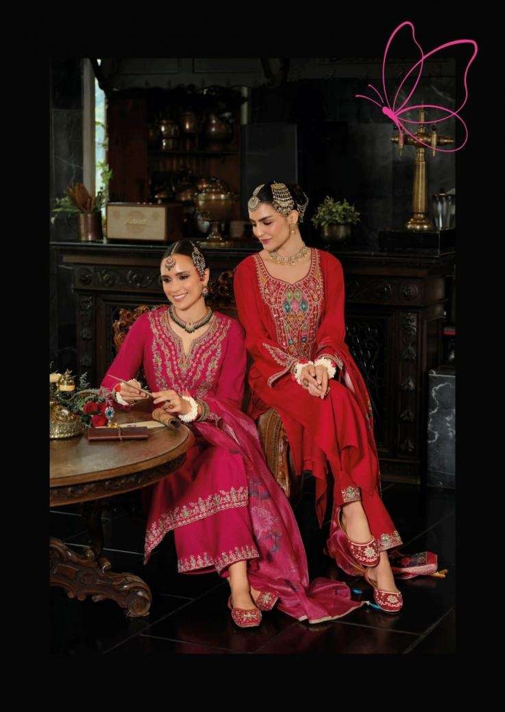 LILY AND LALI SINDOOR 28301 TO 28304 VISCOSE SILK DESIGNER EMBRODERY WORK KURTI WITH BOTTOM AND DUPPTA COLLECTION SUPPLIER 