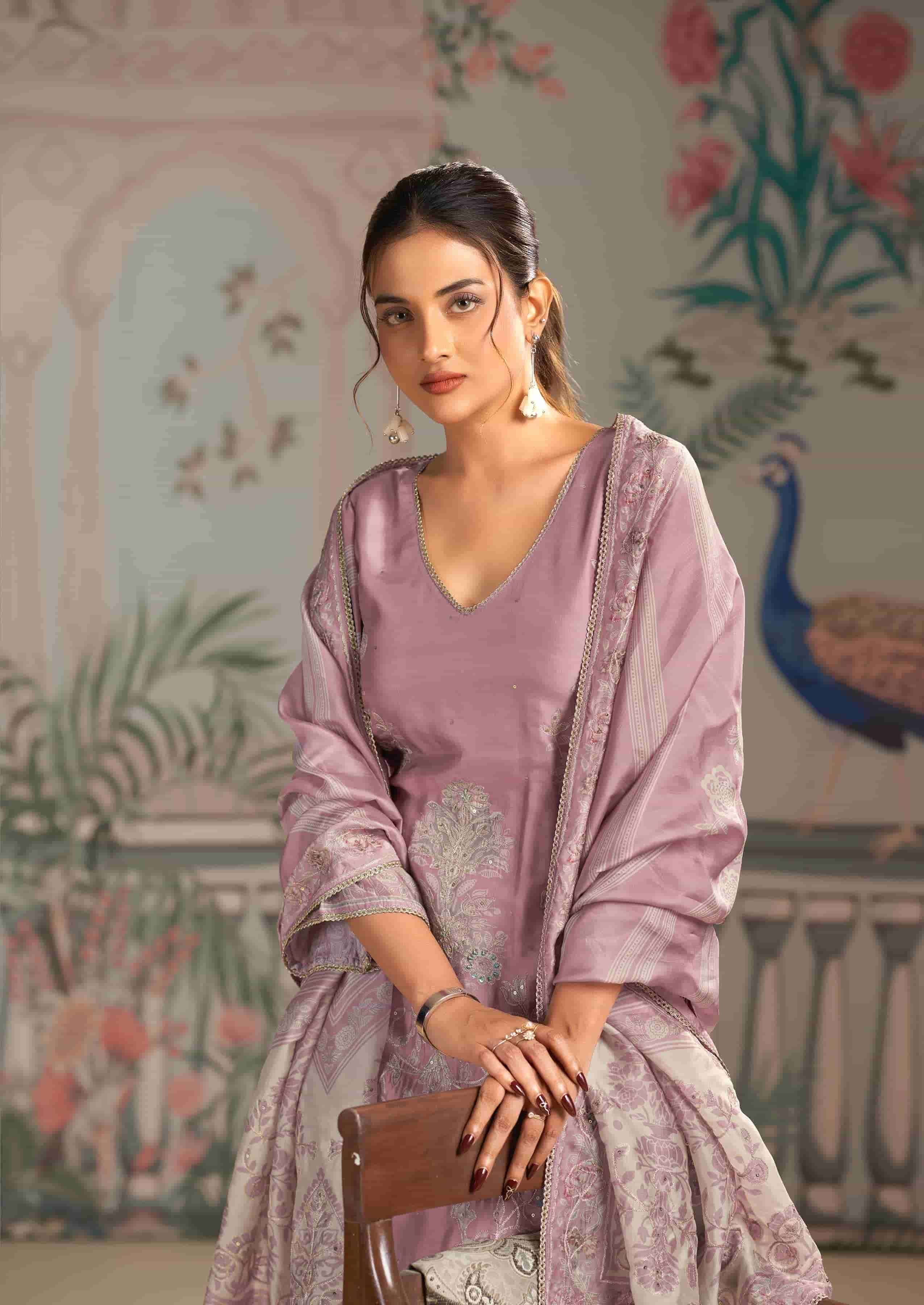 RELSSA EMERALD VOL 3 FANCY MAKHMAL SILK DESIGNER LADIES SUIT  CATALOG SUPPLIER 