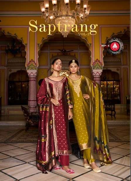 TRIPLE AAA SAPTRANG VOL3 VISCOSE JACQUARD FESTIVEL WEAR SALWAR KAMEEZ SUPPLIER IN INDIA