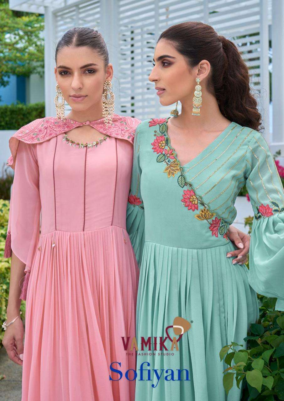 VAMIKA FASHION SOFIYAN HEAVY GEORGETTE EMBRODERY WORK DESIGNER GOWN CATALOG EXPORTER IN INDIA 