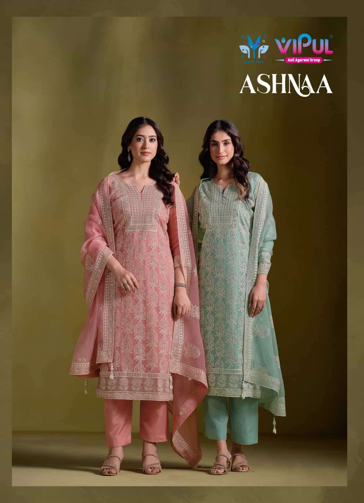 VIPUL FASHION ASHNAA PURE CHIFFON EMBRODERY WORK LADIES SUIT CATALOGUE SUPPLIER