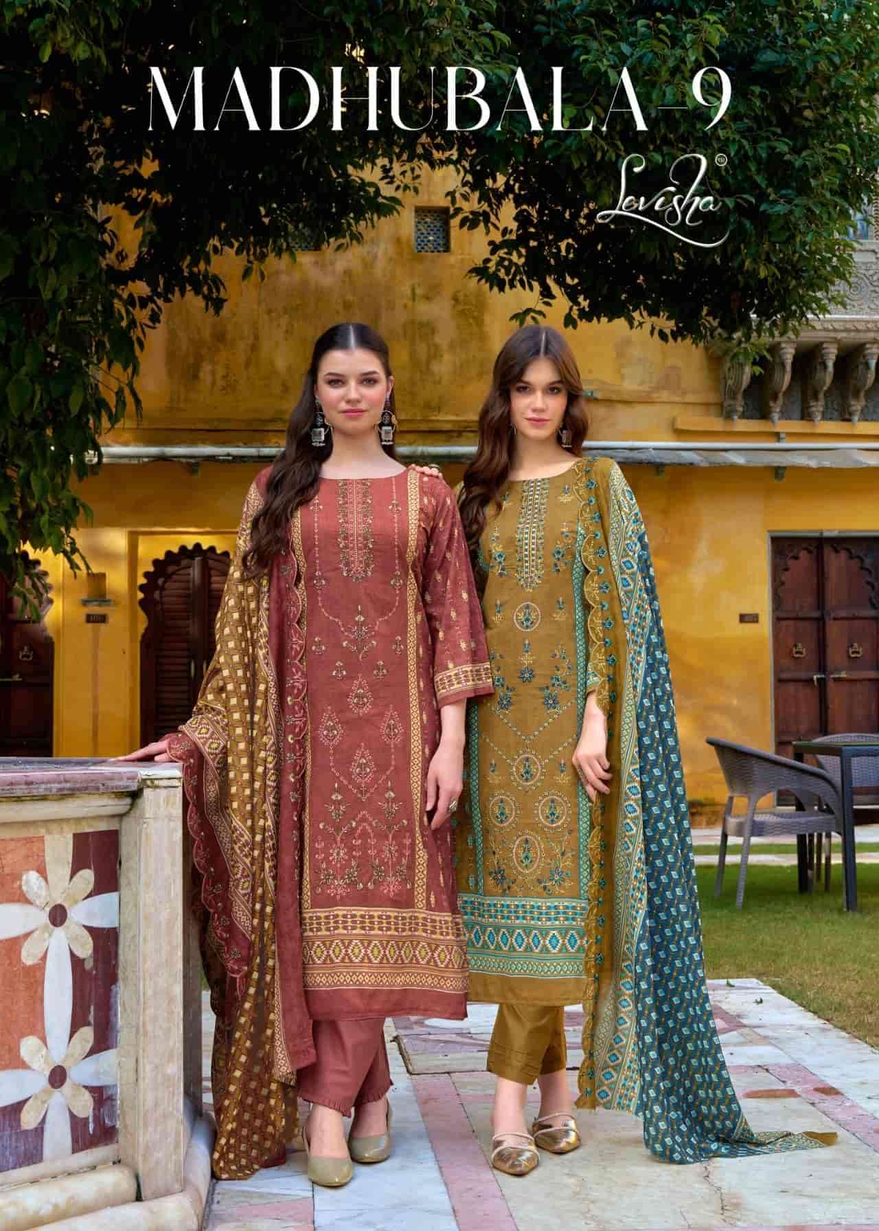LEVISHA MADHUBALA VOL 9 LAWN COTTON EMBRODERY WORK PAKISTANI SUIT WHOLESALER