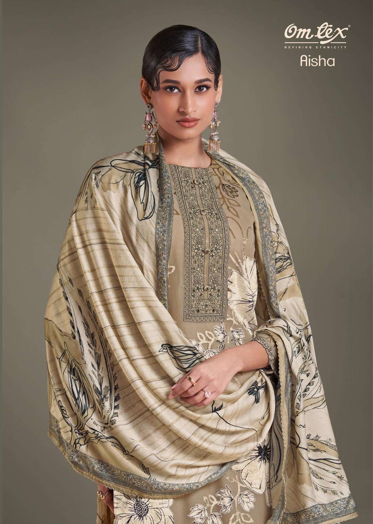 OMTEX AISHA  PURE VISCOSE VELVET DESIGNER VELVET BRASSO SUIT WHOLESALER 
