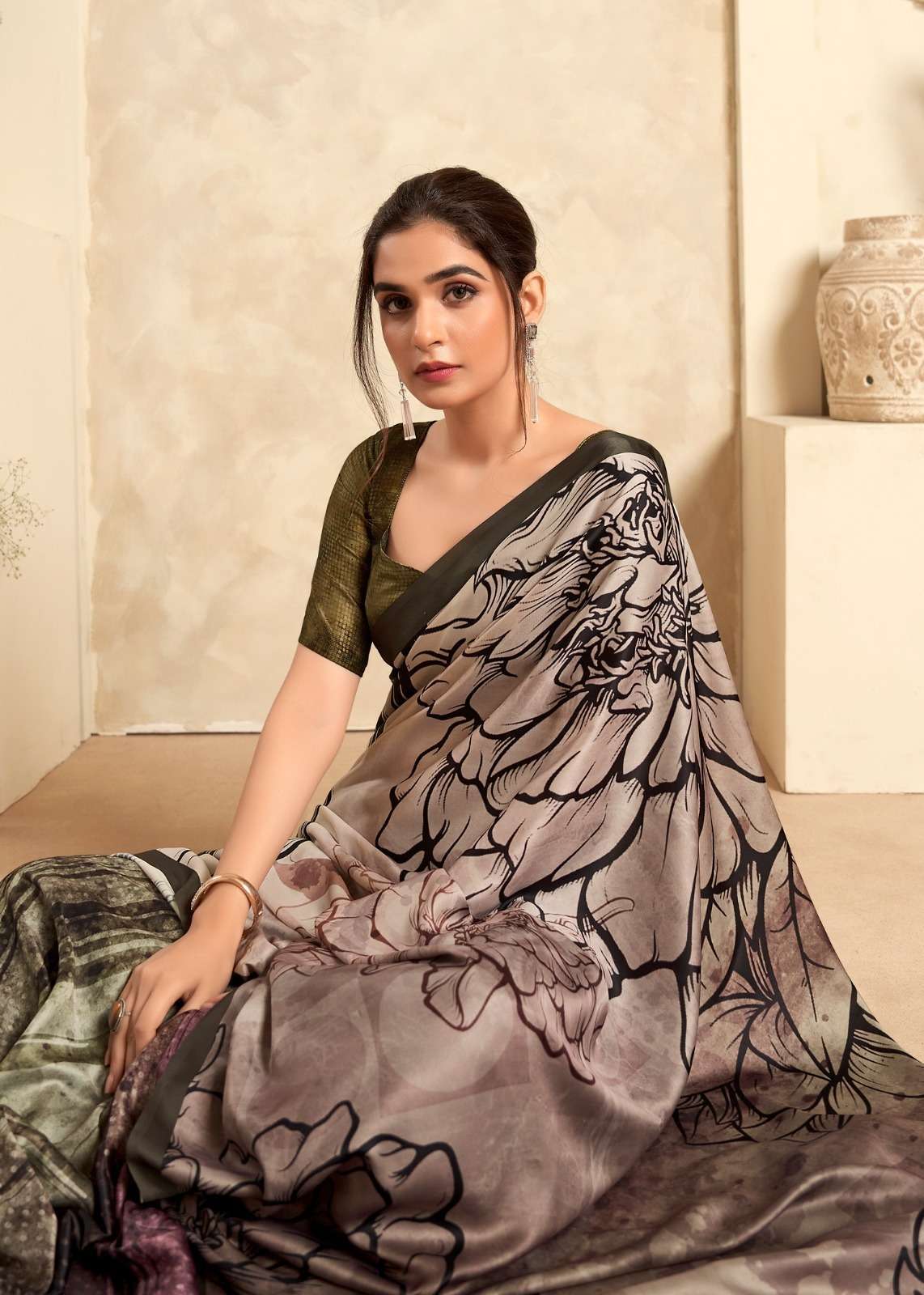RAJPATH THE WINTER LOVER 196001 TO 196006 SATIN CREPE FANCY SAREE CATALOG SUPPLIER 