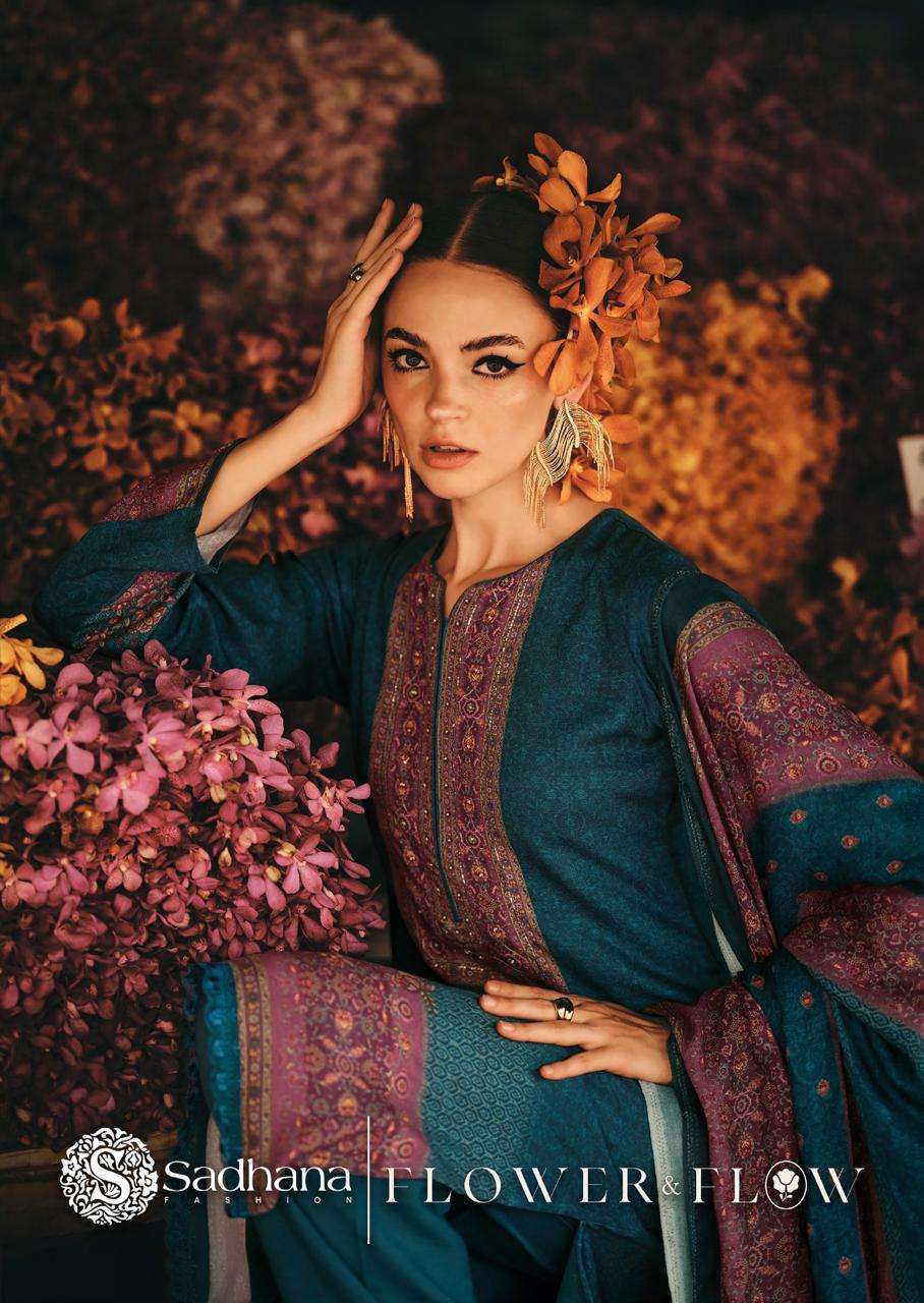 SADHNA FASHION FLOWER AND FLOW VISCOSE PASHMINA DIGITAL PRINTED WINTER SALWAR SUIT DEALER 