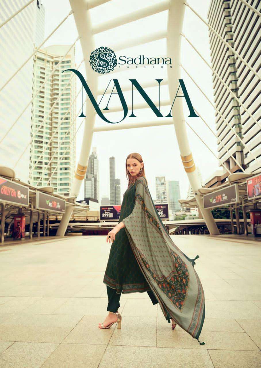 SADHNA FASHION NANA VISCOSE PASHMINA DIGITAL PRINT WITH FANCY WORK SALWAR KAMEEZ WHOLESALE RATE