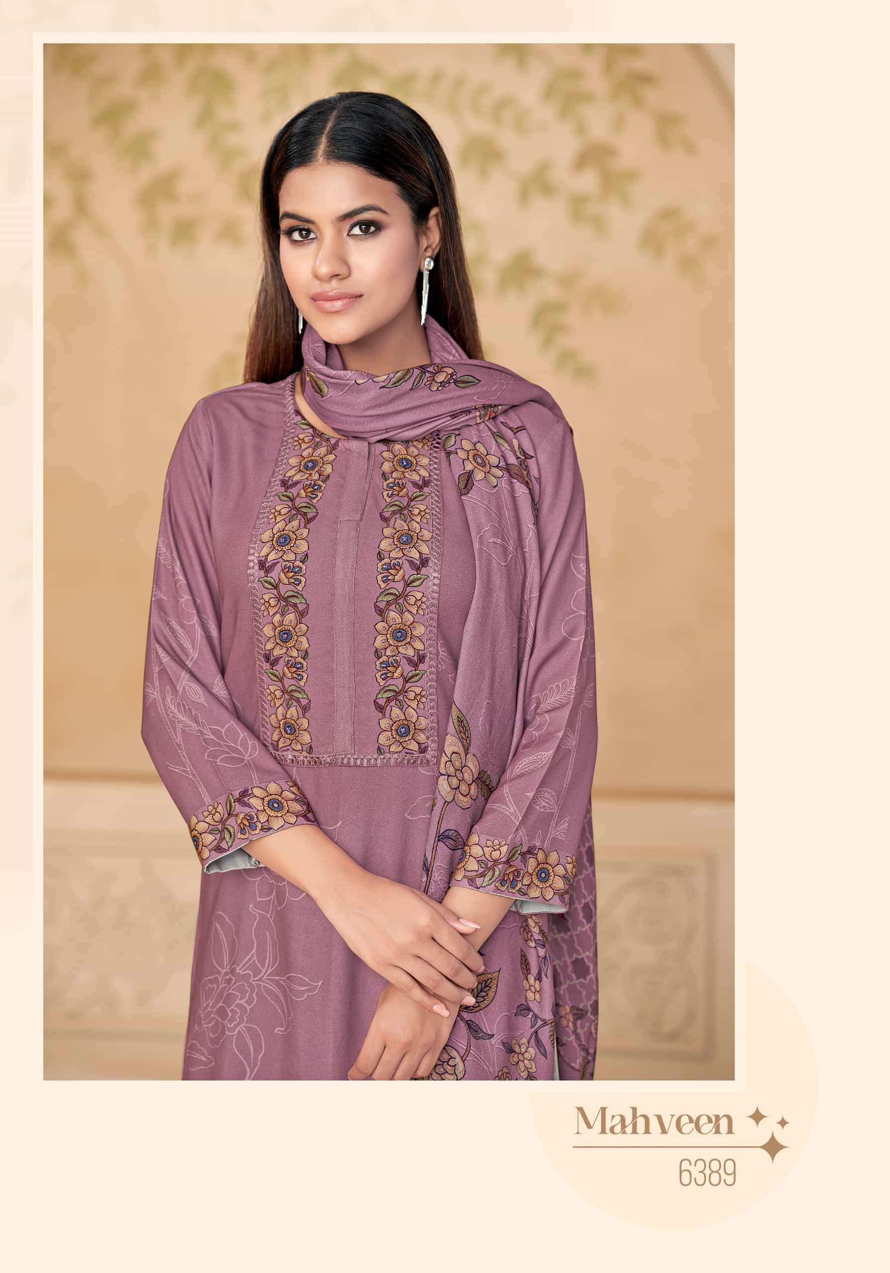 SAHIBA MAHAVEEN PURE PASHMINA DIGITAL PRINTED STYLISH WINTER LADIES SUIT DEALER 