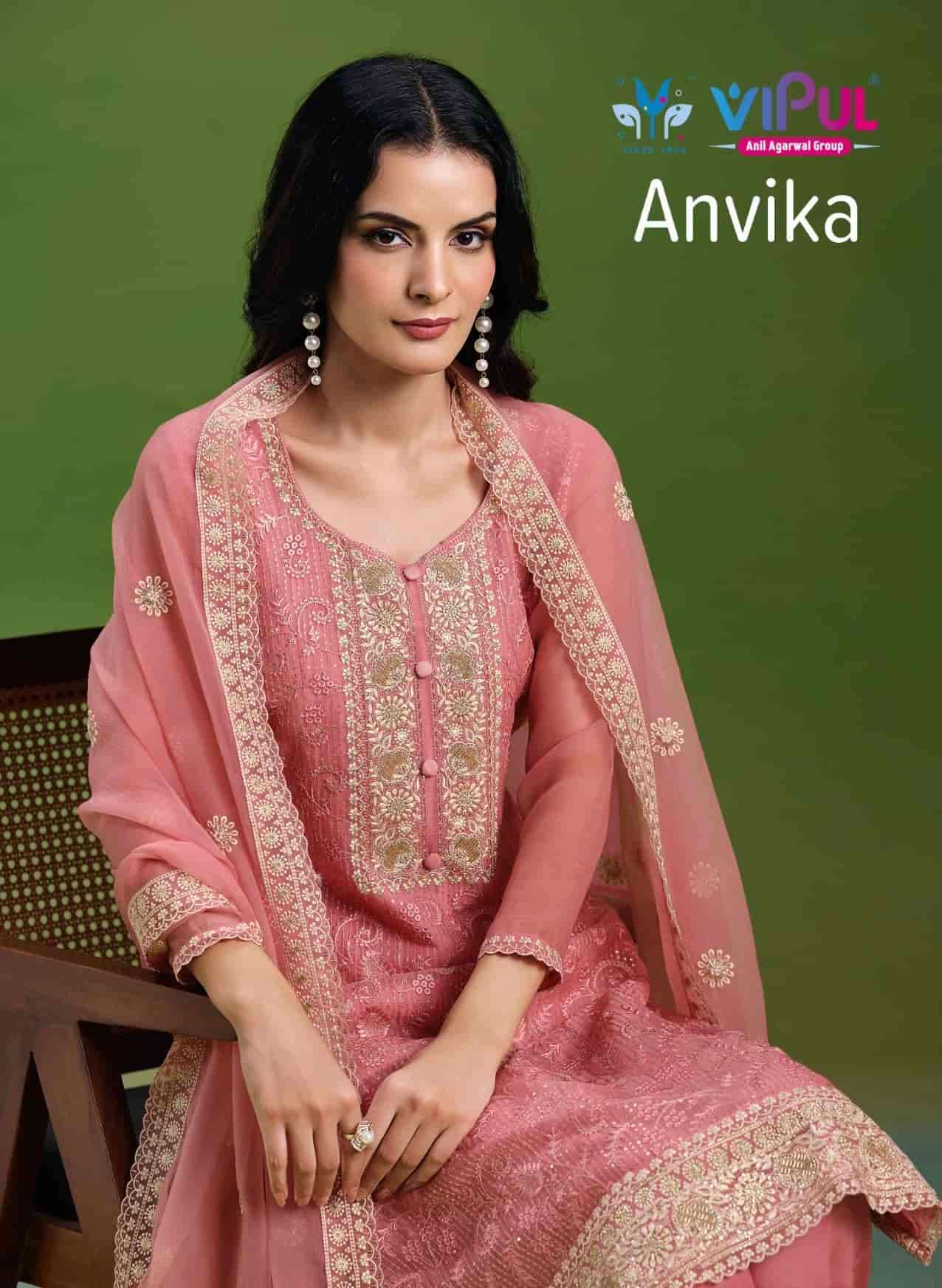 VIPUL FASHION ANVIKA DESIGNER CHIFFON EMBRODERY WORK PARTY WEAR SALWAR SUIT CATALOG EXPORTER