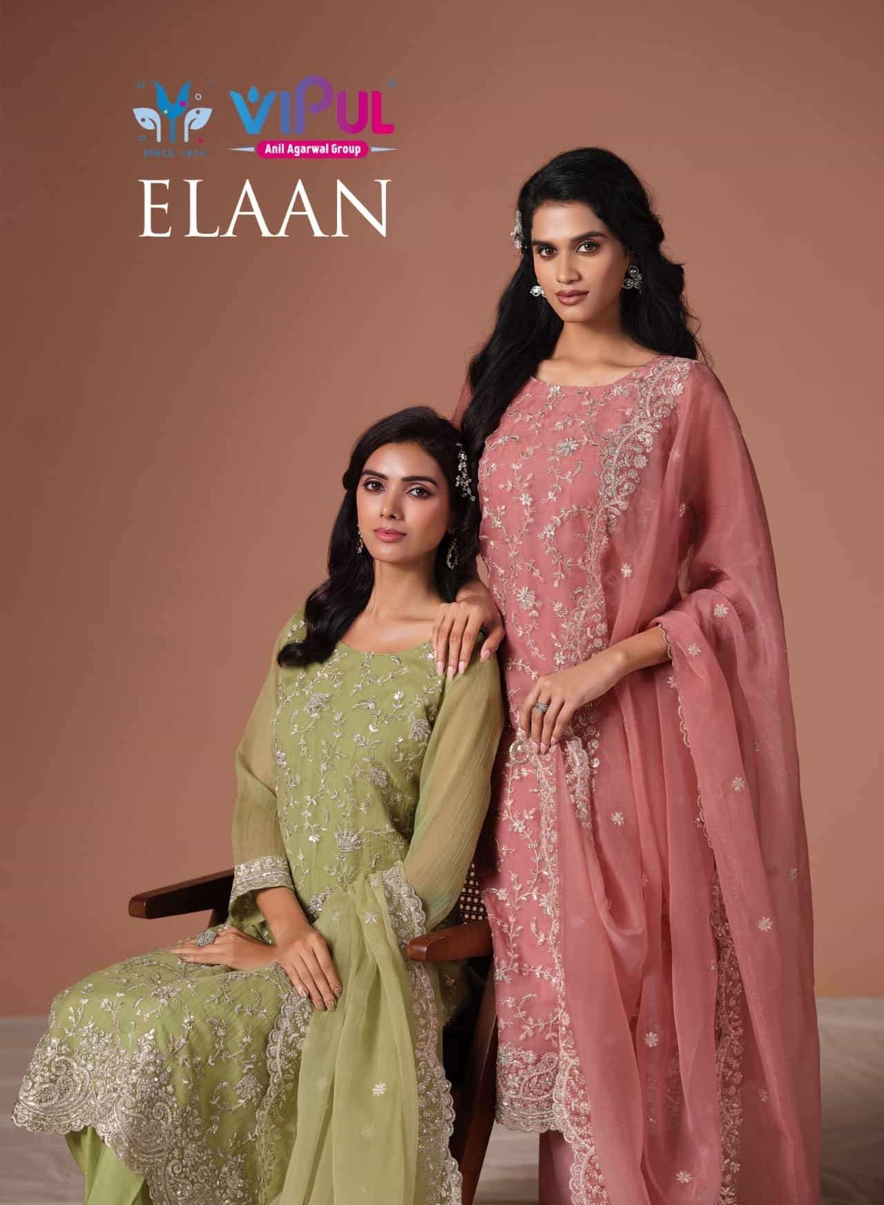 VIPUL FASHION ELAAN  CHIFFON EMBRODERY WORK PARTY WEAR SUIT WHOLESALER 