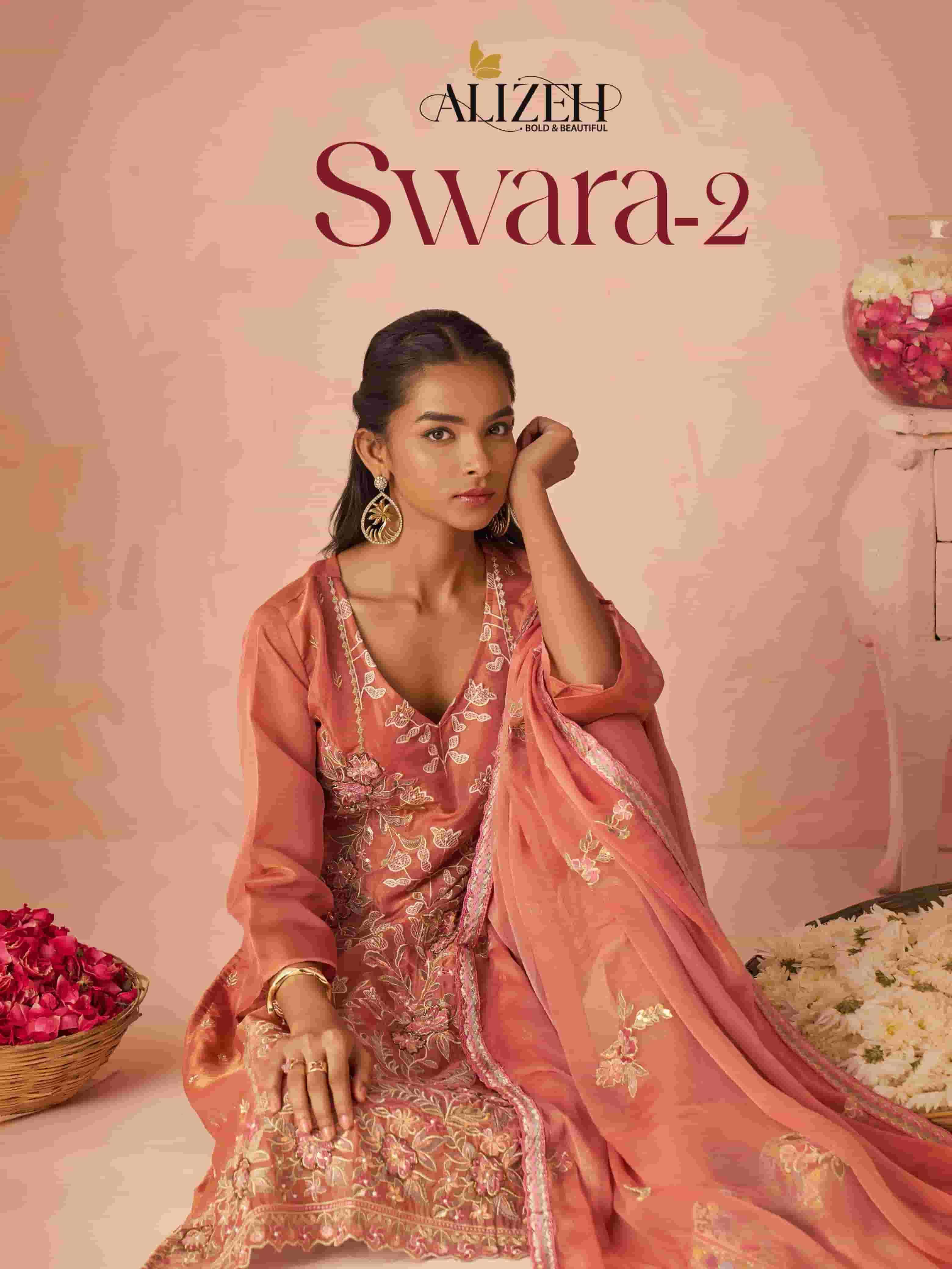 ALIZEH SWARA VOL-2 DESIGNER SILK PARTYWEAR THREE PCS READYMADE SET DEALER IN INDIA  