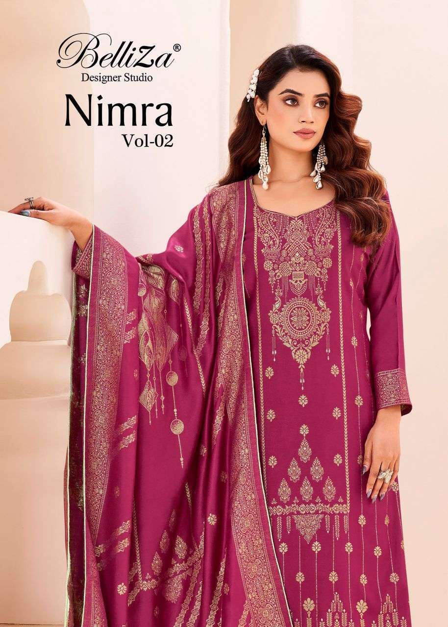 BELLIZA DESIGNER NIMRA VOL-2 VISCOSE PASHMINA DESIGNER WINTER LADIES SUIT WHOLESALE RATE 